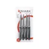 Knife Set Kinvara Black Silver Stainless steel Plastic 19,5 x 2 x 1 cm 12,5 x 26,5 x 1 cm (12 Units)