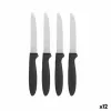 Knife Set Kinvara Black Silver Stainless steel Plastic 19,5 cm 12,5 x 26,2 x 1 cm (12 Units)