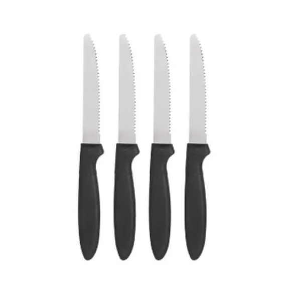 Knife Set Kinvara Black Silver Stainless steel Plastic 19,5 cm 12,5 x 26,2 x 1 cm (12 Units)