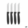 Peeler Knife Set Kinvara Black Silver Stainless steel polypropylene Plastic 17,2 cm 12,5 x 26,2 x 1 cm (12 Units)