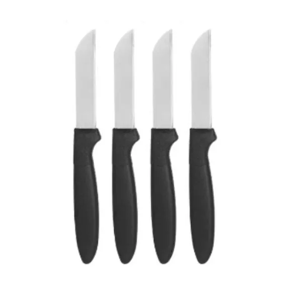 Peeler Knife Set Kinvara Black Silver Stainless steel polypropylene Plastic 17,2 cm 12,5 x 26,2 x 1 cm (12 Units)