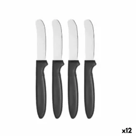 Peilių rinkinys Kinvara Juoda Sidabras Nerūdijantis plienas Plastmasinis 17 cm 12,5 x 26,2 x 1 cm (12 vnt.)