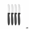 Knife Set Kinvara Black Silver Stainless steel Plastic 17 cm 12,5 x 26,2 x 1 cm (12 Units)