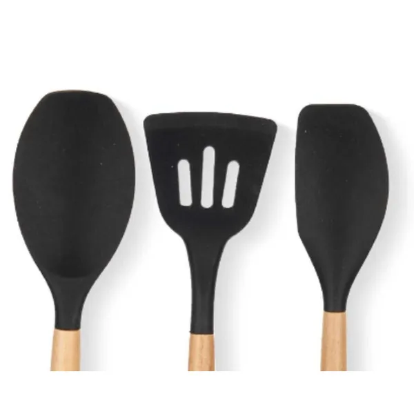 Kitchen Utensils Set Kinvara Wood Silicone 20 x 32 x 4 cm 20 x 37 x 3,5 cm (6 Units)