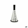 Терка Kinvara Чёрный Серебристый Серебряный Нержавеющая сталь ABS TPR 11,5 x 24,5 x 11,5 cm (12 штук)