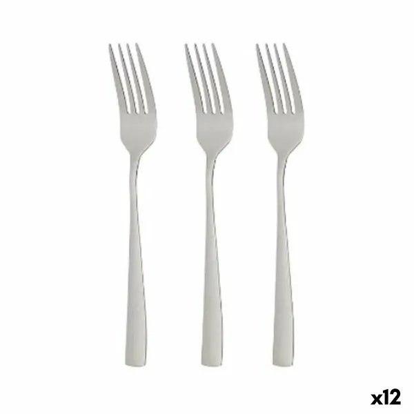 Dakšu Komplekts Kinvara Sudrabains Nerūsējošais tērauds 2,5 x 21,3 x 0,3 cm 6 x 23 x 2,5 cm (12 gb.)