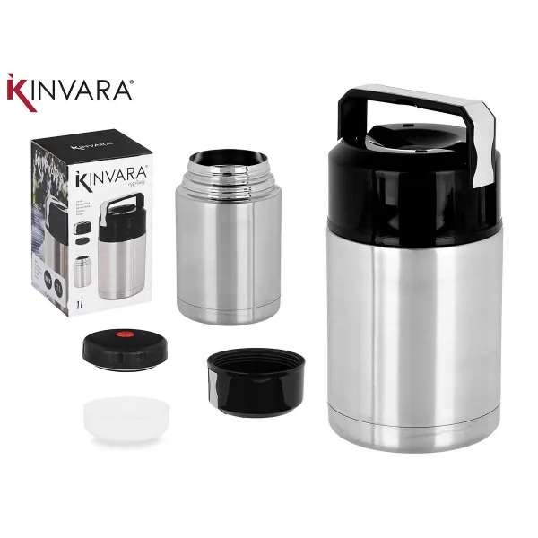 Ruokatermos Kinvara Acero Musta Metalli polypropeeni 1 L 11,5 x 19,5 x 11,5 cm