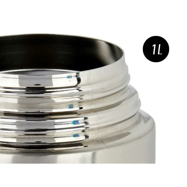 Пищевой термос Kinvara Acero Чёрный Металл полипропилен 1 L 11,5 x 19,5 x 11,5 cm