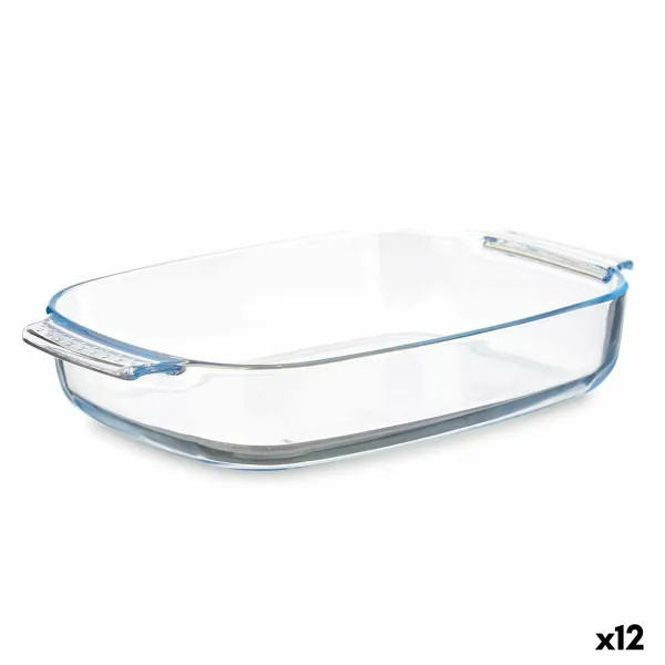 Pasniegšanas Plate Vivalto Caurspīdīgs Borosilikāta glāze 2,7 L 34,4 x 6,1 x 22,3 cm Ar rokturiem (12 gb.)