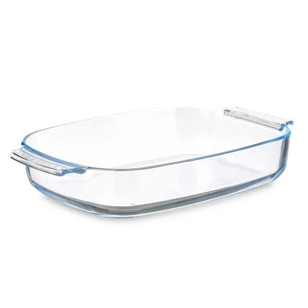 Pasniegšanas Plate Vivalto Caurspīdīgs Borosilikāta glāze 2,7 L 34,4 x 6,1 x 22,3 cm Ar rokturiem (12 gb.)