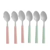 Dessert spoon set Kinvara Green Pink Silver Stainless steel Plastic 15,7 cm 9 x 24 x 3 cm Dessert (12 Units)