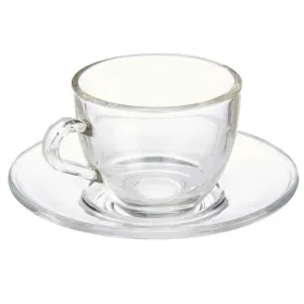 Kuppi ja lautanen Vivalto Läpinäkyvä Lasi 85 ml (6 osaa)