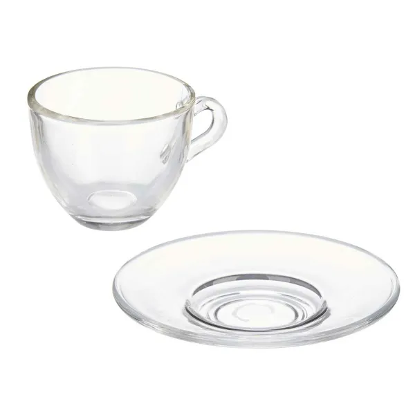 Šalica s Tanjurićem Vivalto Läbipaistev Klaas 85 ml (6 Ühikut)