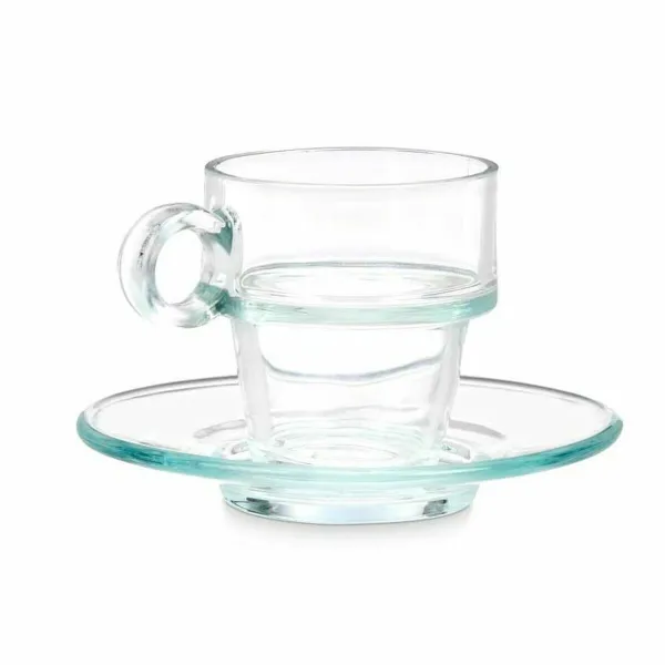 Kuppi ja lautanen Vivalto Läpinäkyvä Lasi 90 ml (6 osaa)