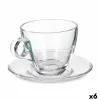 Kuppi ja lautanen Vivalto Läpinäkyvä Lasi 170 ml (6 osaa)