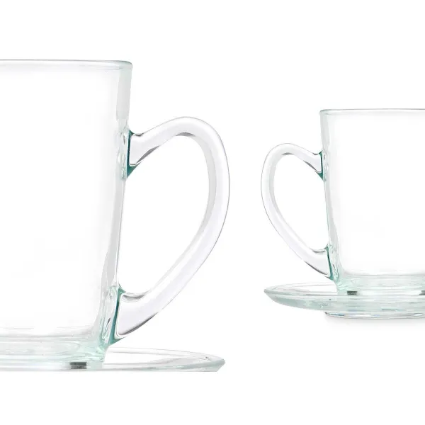 Kuppi ja lautanen Vivalto Läpinäkyvä Lasi 200 ml (6 osaa)