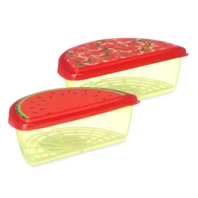 Lunch box Leknes polypropylene Plastic Strawberry Watermelon 1,2 L Fruit (24 Units)