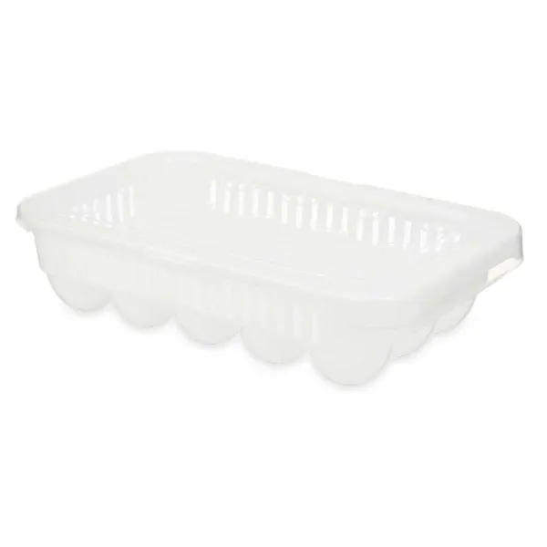 Kiaušinio dėklas Kinvara Balta Skaidrus Plastmasinis 17,5 x 7 x 28,5 cm (12 vnt.)