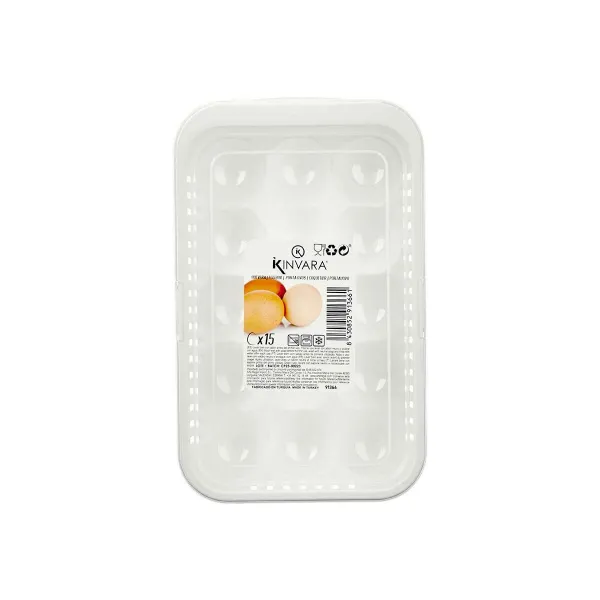 Kiaušinio dėklas Kinvara Balta Skaidrus Plastmasinis 17,5 x 7 x 28,5 cm (12 vnt.)