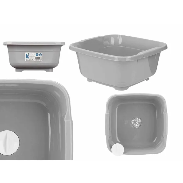 Washing-up Bowl Kinvara Grey Plastic 11 L (12 Units)
