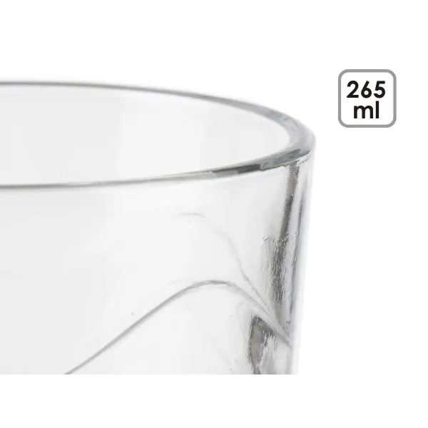 Stiklinių rinkinys Vivalto Skaidrus stiklas Bangos 265 ml (8 vnt.)