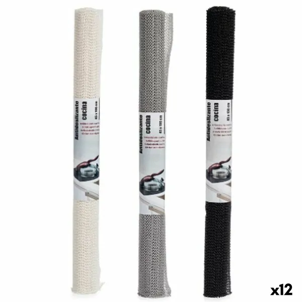 Luistamaton matto Kinvara Valkoinen Musta Harmaa Kumi 45 x 0,1 x 100 cm 4,5 x 45 x 4,5 cm (12 osaa)