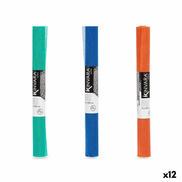 Non-slip Mat Kinvara Green Purple Orange Rubber 45 x 0,1 x 100 cm 4,5 x 45 x 4,5 cm (12 Units)