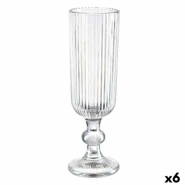 Бокал для шампанского Vivalto Прозрачный Cтекло 160 ml Лучи (6 штук)