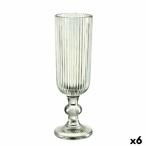 Бокал для шампанского Vivalto Зеленый Cтекло 160 ml Лучи (6 штук)