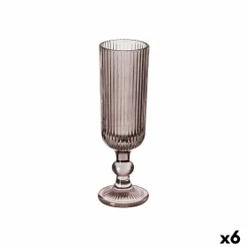 Samppanjalasi Vivalto Harmaa Pinkki Lasi 160 ml Raidat (6 osaa)