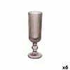 Šampano taurė Vivalto Pilka Rožinė stiklas 160 ml Dryžiai (6 vnt.)