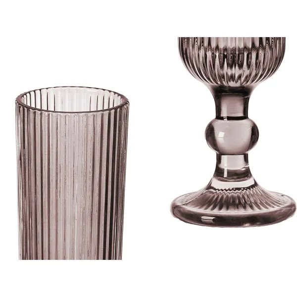 Šampano taurė Vivalto Pilka Rožinė stiklas 160 ml Dryžiai (6 vnt.)