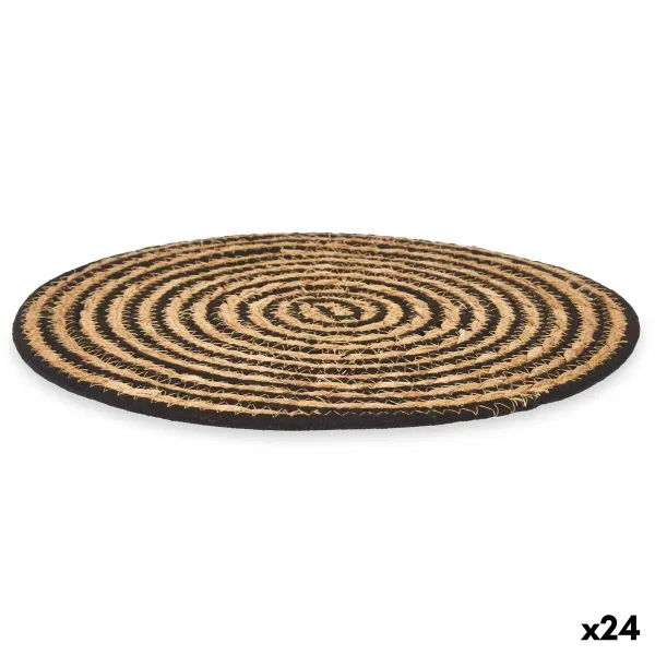 Table Mat Kinvara Black Cotton Marine algae 35 x 0,6 x 35 cm (24 Units)