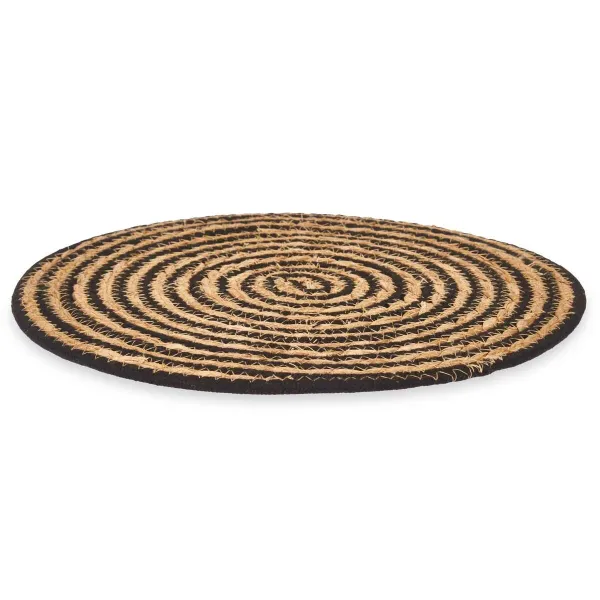 Table Mat Kinvara Black Cotton Marine algae 35 x 0,6 x 35 cm (24 Units)