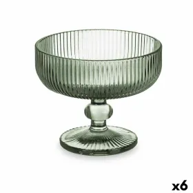 Saldējuma un piena kokteiļa glāze Vivalto Zaļš Stikls 310 ml Strīpas (6 gb.)