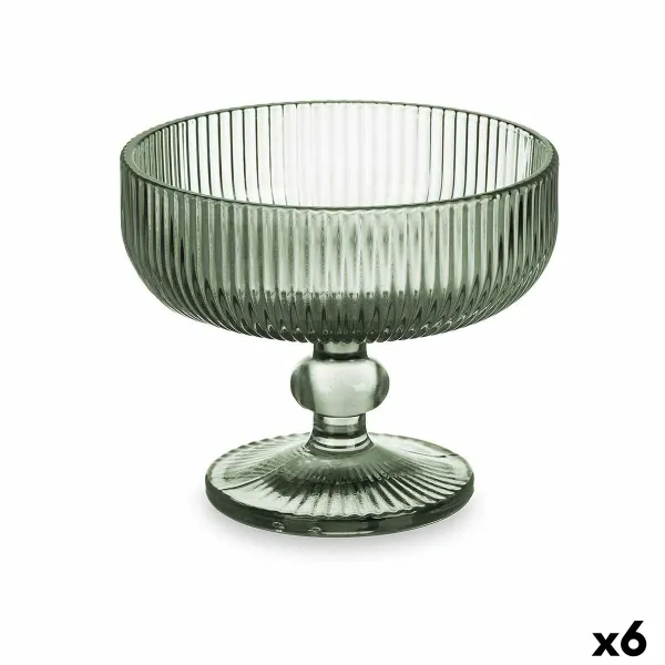 Ledai ir pieno kokteilis Vivalto Žalia stiklas 310 ml Dryžiai (6 vnt.)