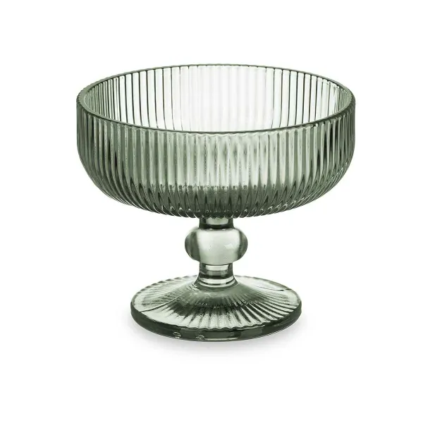 Ice Cream and Milk Shake Glass Vivalto Green Glass 310 ml Stripes (6 Units)