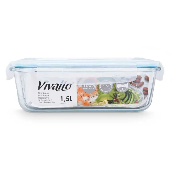 Padažinė Vivalto Skaidrus Silikoninis polipropileno Borosilikatinis stiklas 1,5 L (12 vnt.)