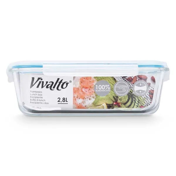 Padažinė Vivalto Skaidrus Silikoninis polipropileno Borosilikatinis stiklas 2,8 L (6 vnt.)