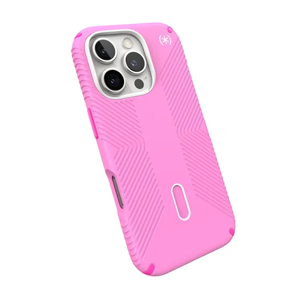 Speck Presidio2 Grip ClickLock & MagSafe - iPhone 16 Pro Case (True Pink / Shocking Pink / White)
