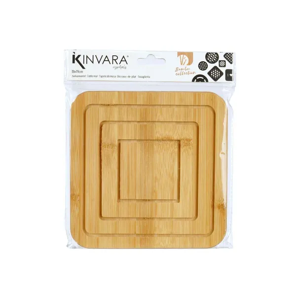Galda paliktnis Kinvara Dabisks Bambuss Kvadrāta 19 x 1 x 19 cm 18,7 x 1 x 18,7 cm (24 gb.)