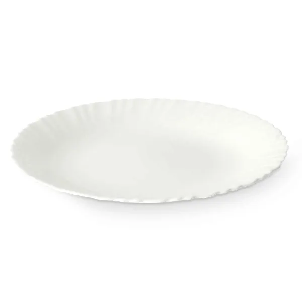 Flat Plate Vivalto White Opaline glass 24 x 2 x 24 cm (24 Units)
