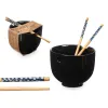 Bļoda Kinvara Melns Bambuss Porcelāns 24 x 10,7 x 13,3 cm Zobu bakstāmie asiatico/oriental (12 gb.)