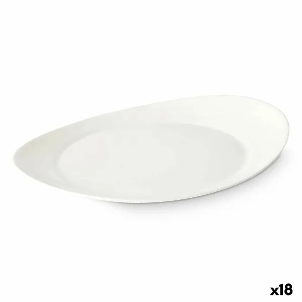 Flat Plate Vivalto White Opaline glass 30,5 x 3 x 26 cm (18 Units)