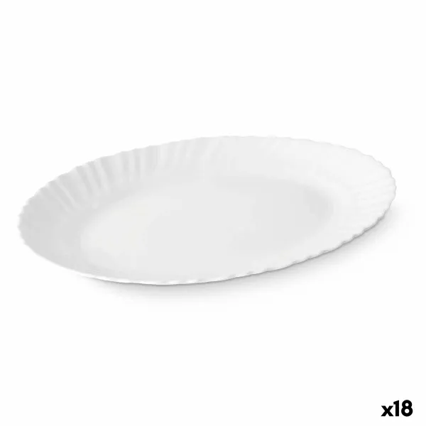 Serving Platter Vivalto White Opaline glass 34 x 2,5 x 25 cm 35 x 2,5 x 25 cm (18 Units)