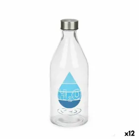 бутылка Vivalto H2O Прозрачный Серебряный Cтекло Сталь 1 L (12 штук)