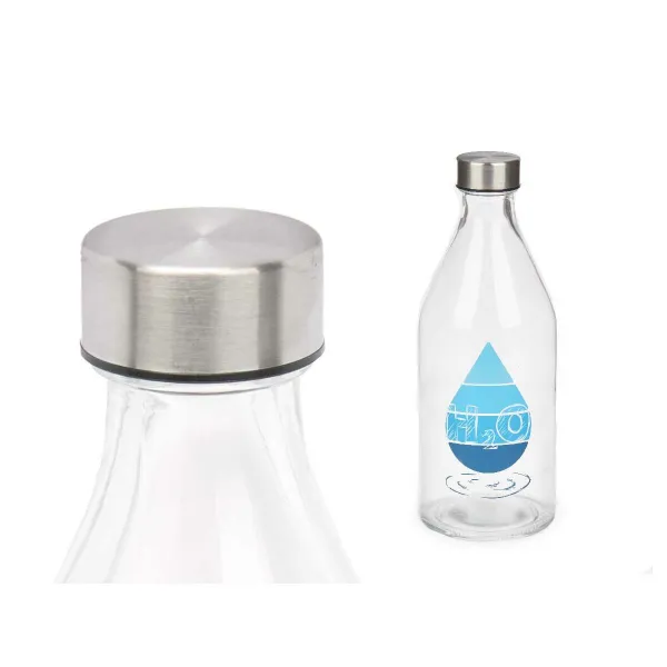 бутылка Vivalto H2O Прозрачный Серебряный Cтекло Сталь 1 L (12 штук)