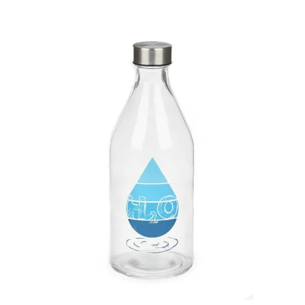 бутылка Vivalto H2O Прозрачный Серебряный Cтекло Сталь 1 L (12 штук)