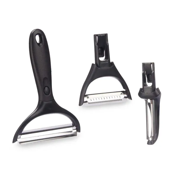 Set of Peelers Kinvara Metal Stainless steel polypropylene ABS 14,5 x 22 x 2,5 cm Interchangeable heads 3 Pieces (24 Units)