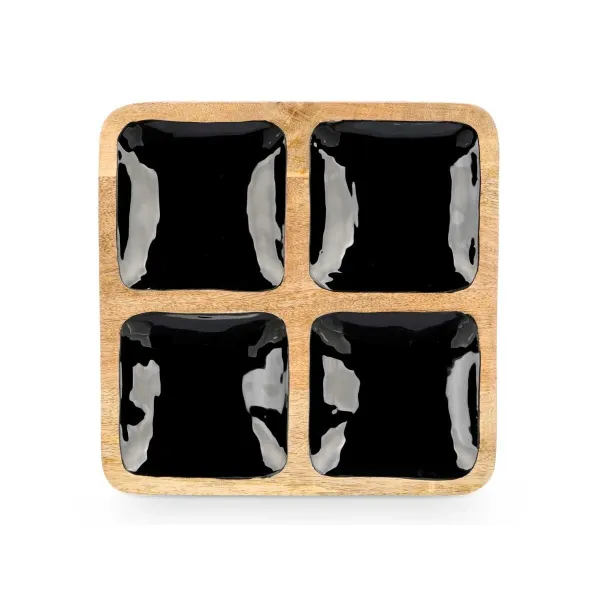 Поднос с отделением Gift Decor Чёрный 31 x 3 x 31 cm (6 штук)